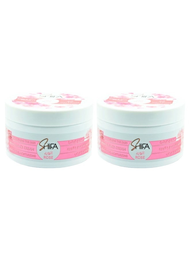 SHIFA PACK OF 2- Face and body cream whitening and moisturizing rose 250 ml - Image 1